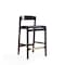 Manhattan Comfort Klismos Counter Stool in Black and Dark Walnut (Set of 3) 3-CS007-BK - alternate 5